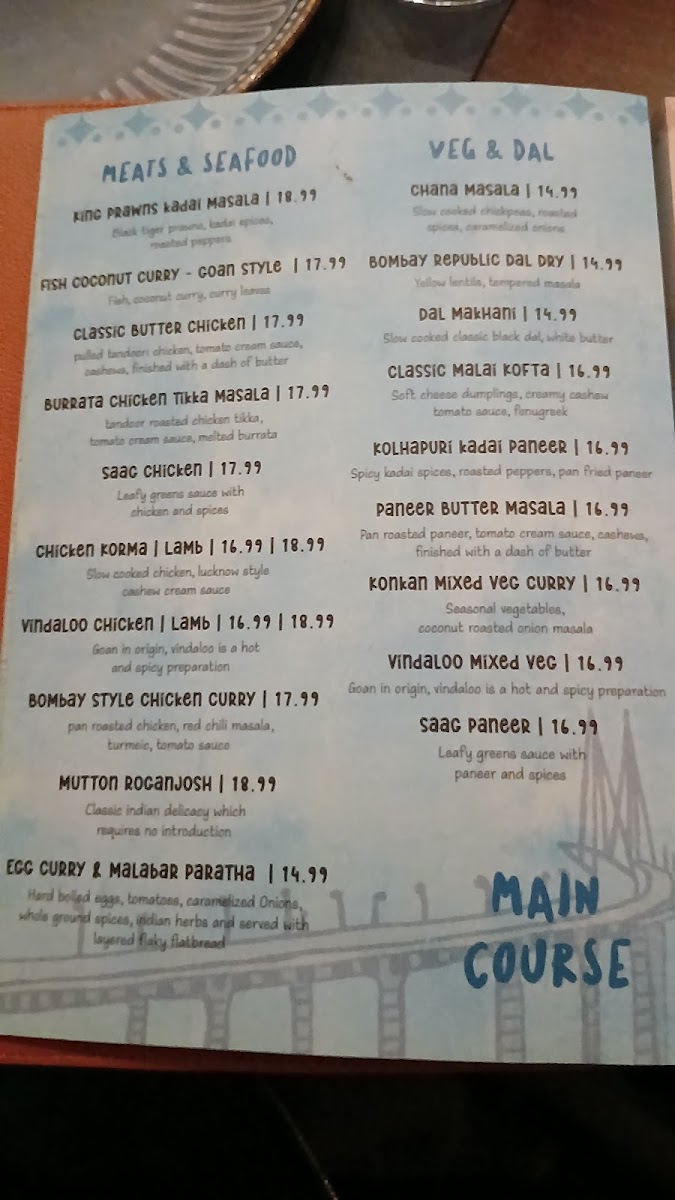 Menu Bombay Republic Indian Kitchen & Bar Co Brand Of Kailash Parbat-1